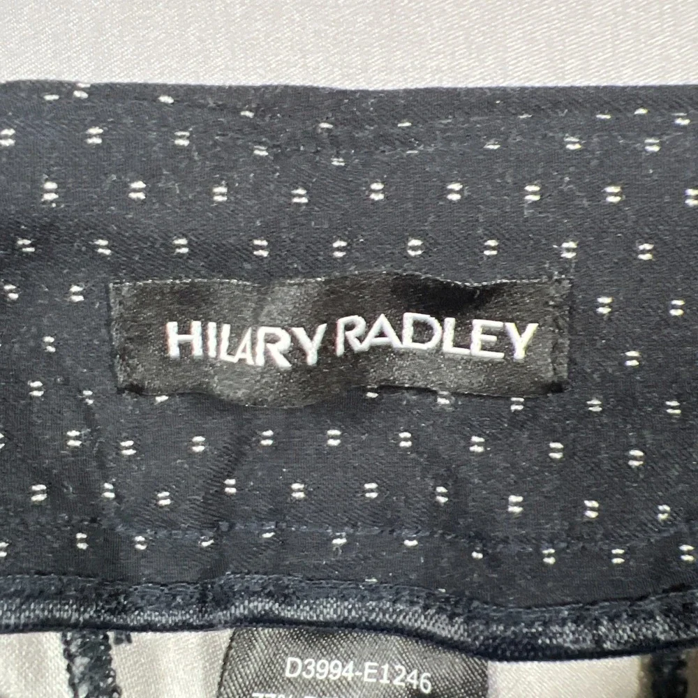 Hilary Radley Pull On Bermuda Shorts Womens Small Black Micro Polka Dot Mid Rise